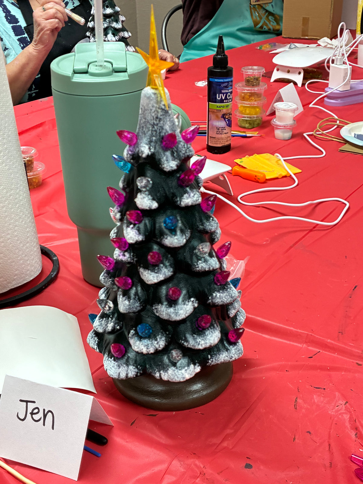 Vintage style ceramic tree with light kit