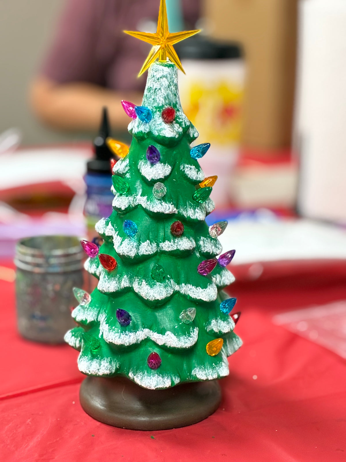 Vintage style ceramic tree with light kit