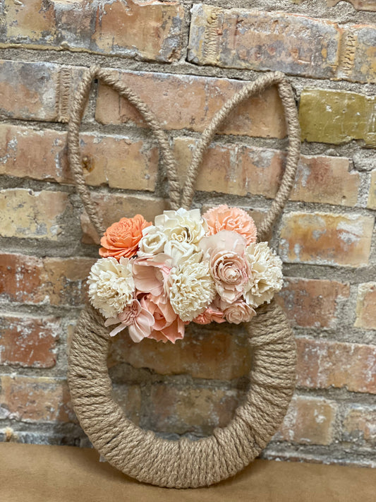 3/29 @ 11am Wooden Flower Bunny Wreath
