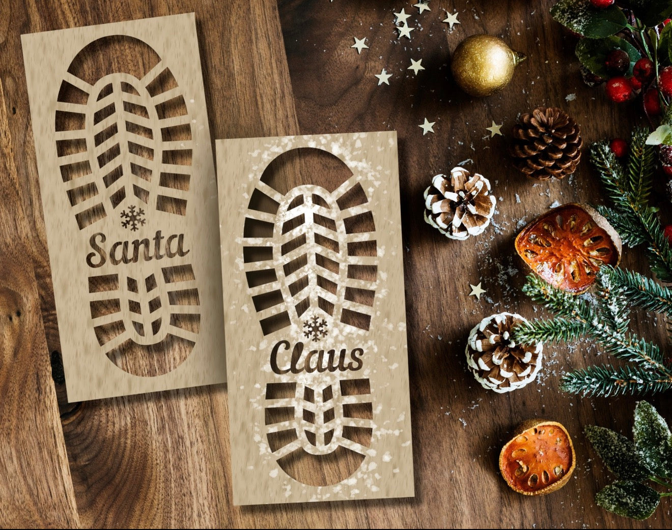 Santa Footprint Stencil