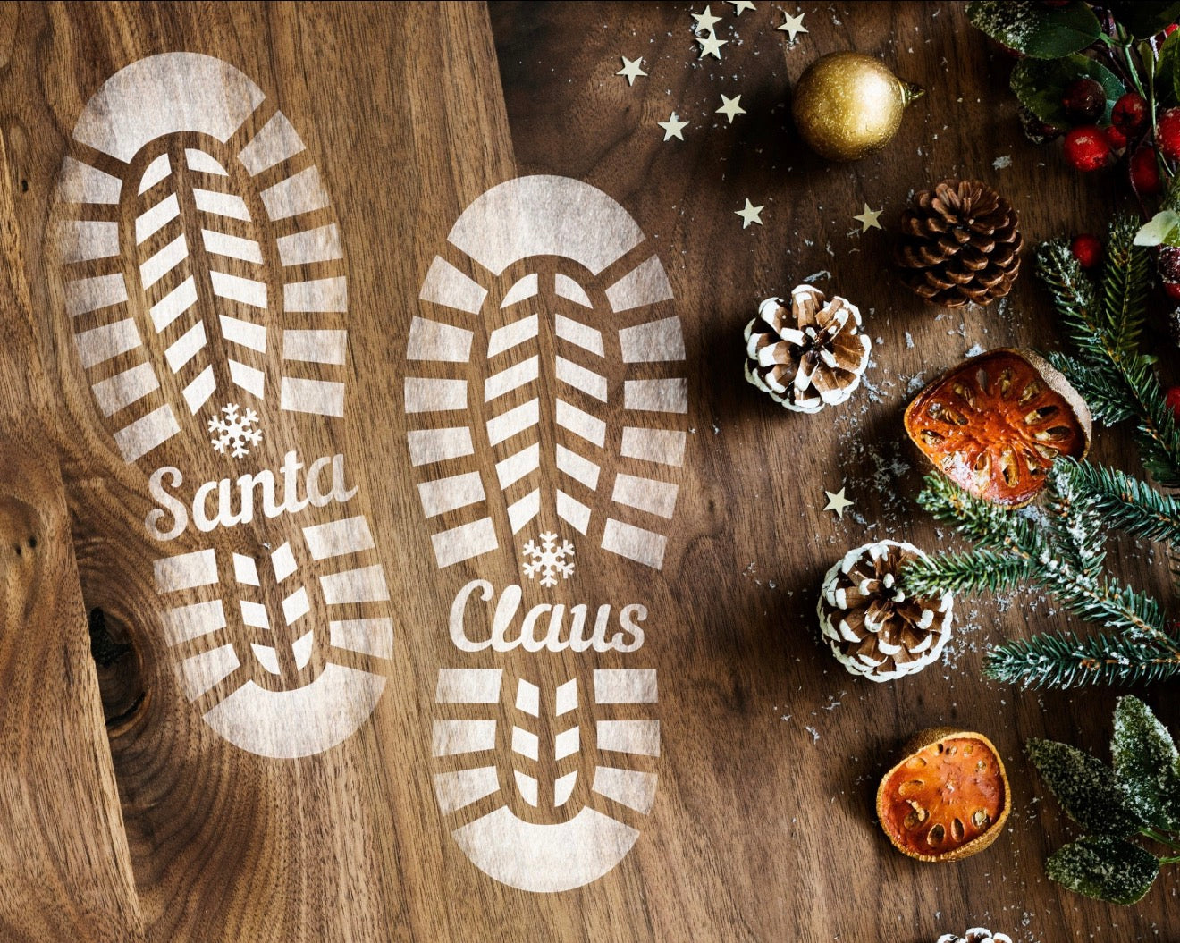 Santa Footprint Stencil
