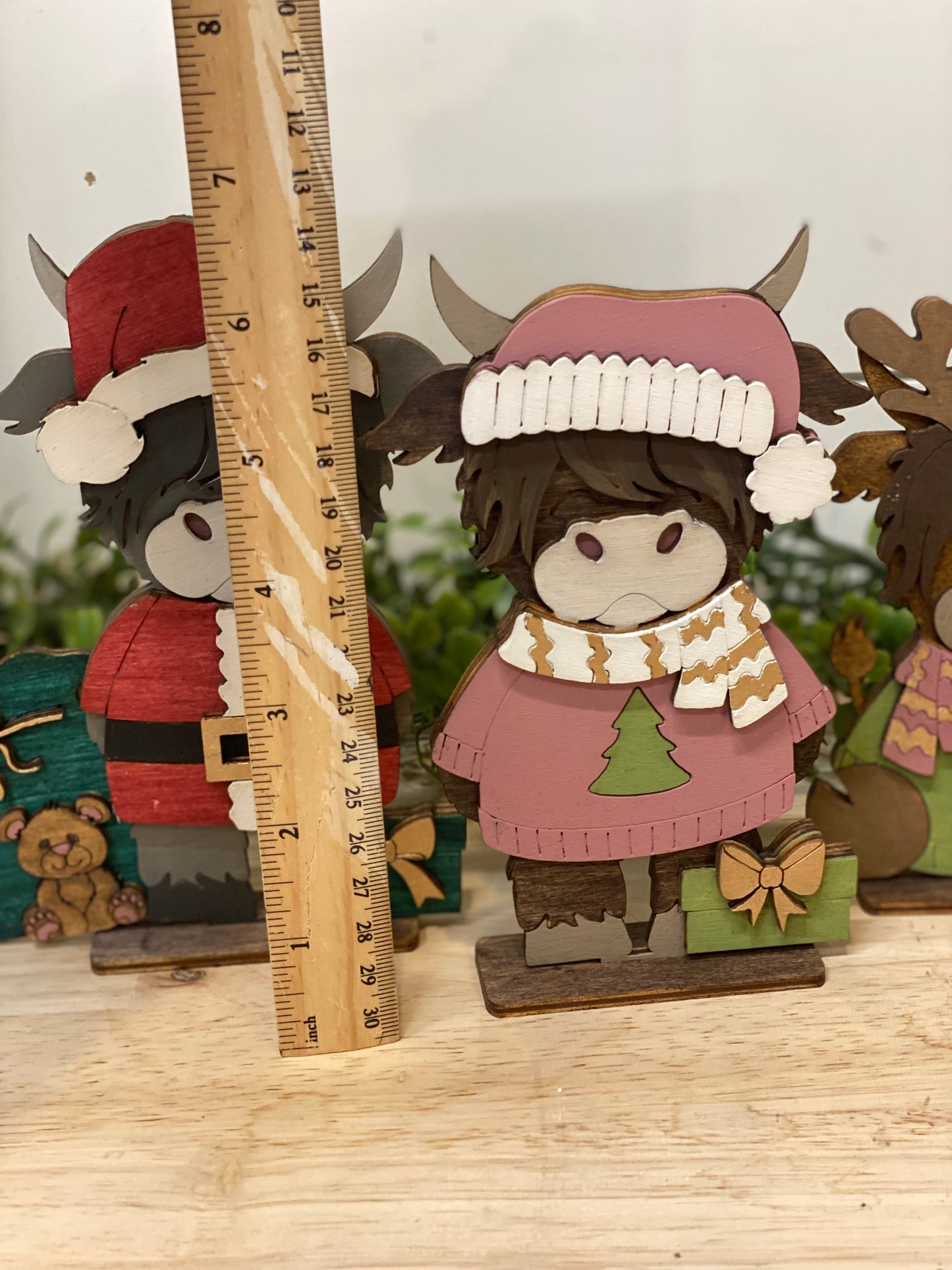 Set of 4 Standing Highland Cows