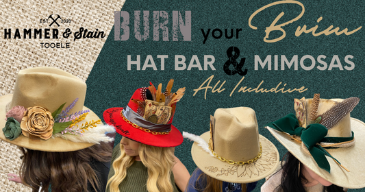 Burn Your Brim: Hat Bar & Mimosas June 9 @ 11am