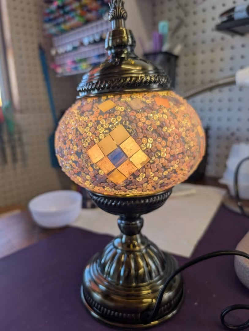 Mosaic Lamp Workshop: 10/3 at 2pm (upstairs)