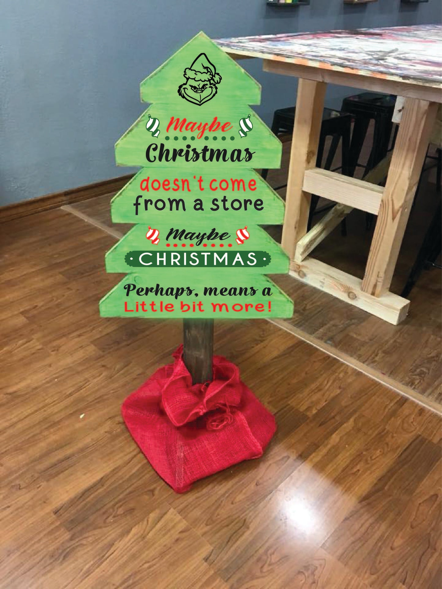 12/5/25 at 6pm Holiday Tree and Porch Plank Workshop