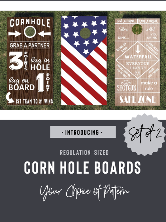 Regulation Sized Cornhole Boards - Set of Two - Finished Product