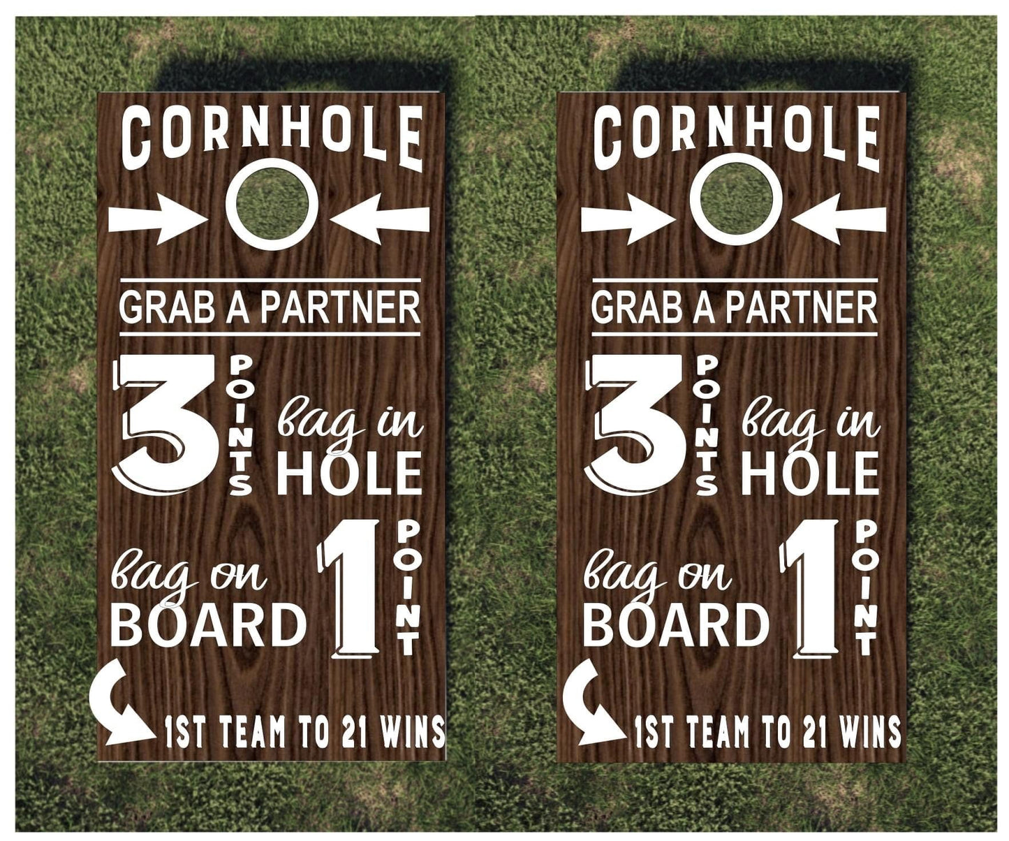 Regulation Sized Cornhole Boards - Set of Two - Finished Product