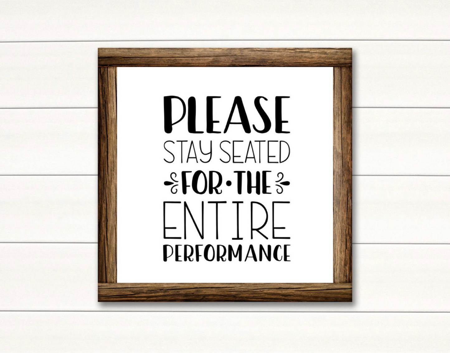 Bathroom Square Framed Sign 14”x14”