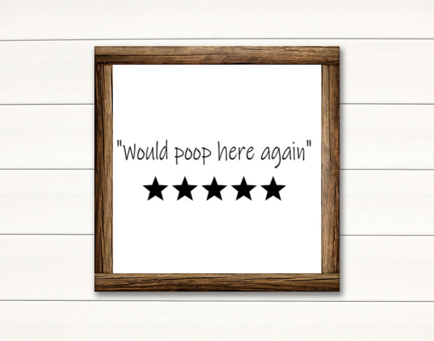 Bathroom Square Framed Sign 14”x14”