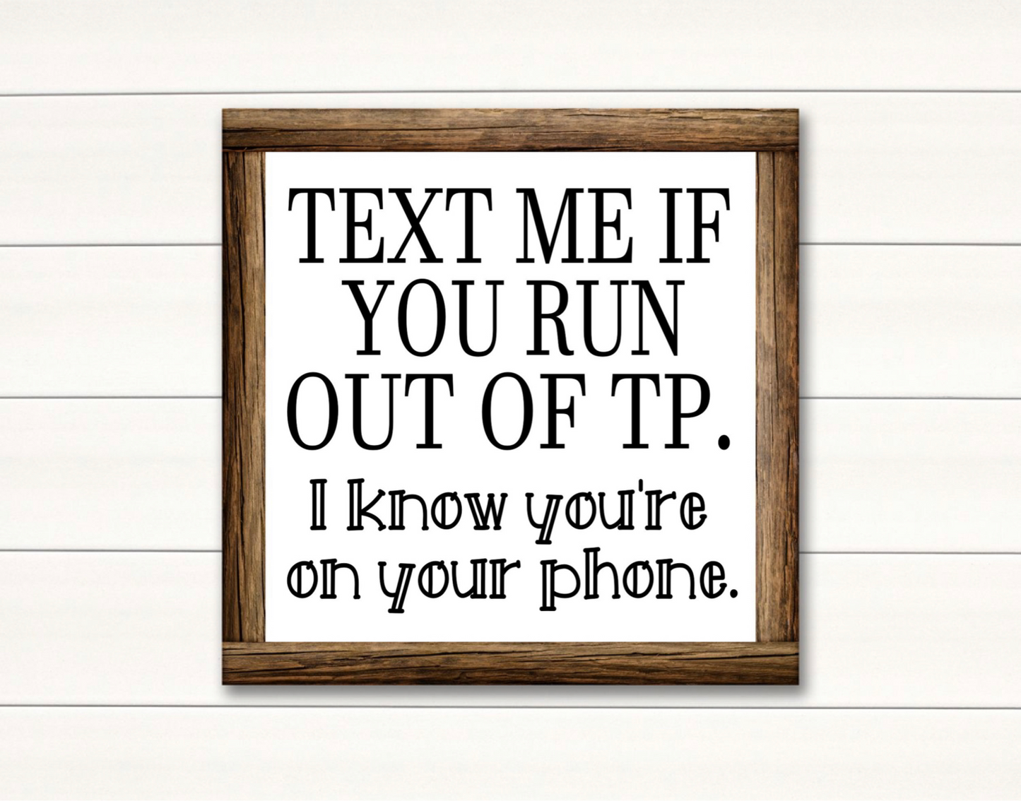 Bathroom Square Framed Sign 14”x14”