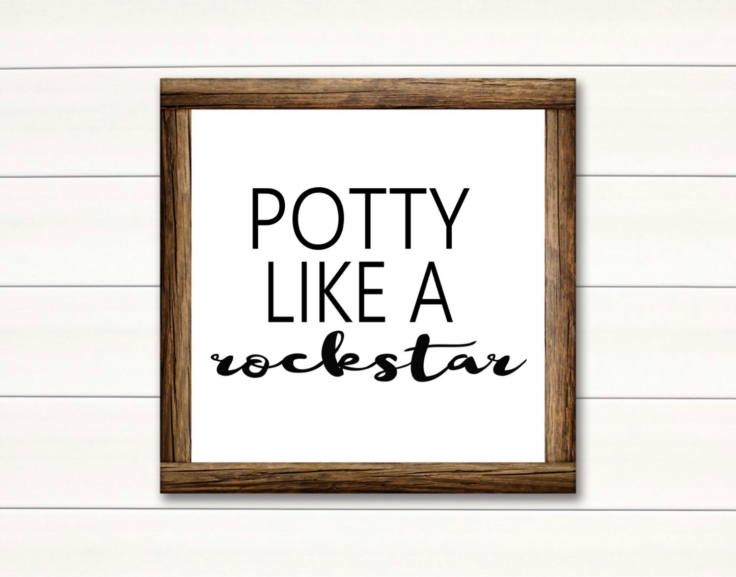 Bathroom Square Framed Sign 14”x14”